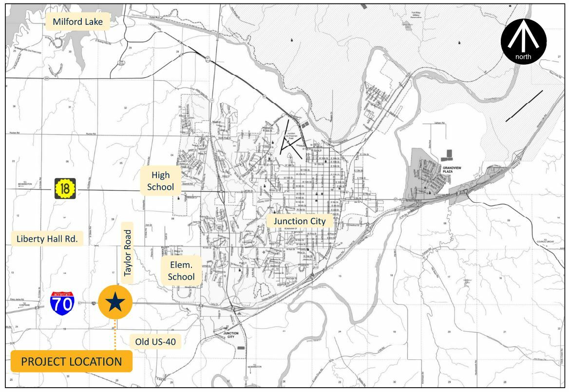 I-70 and Taylor Road Project Area Map