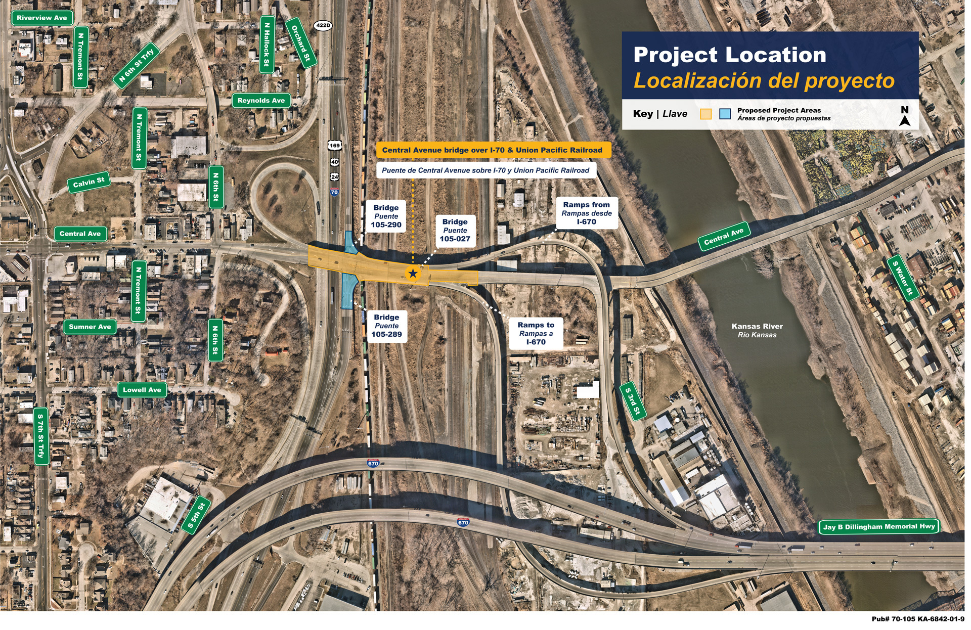 Map showing central avenue bridge project area