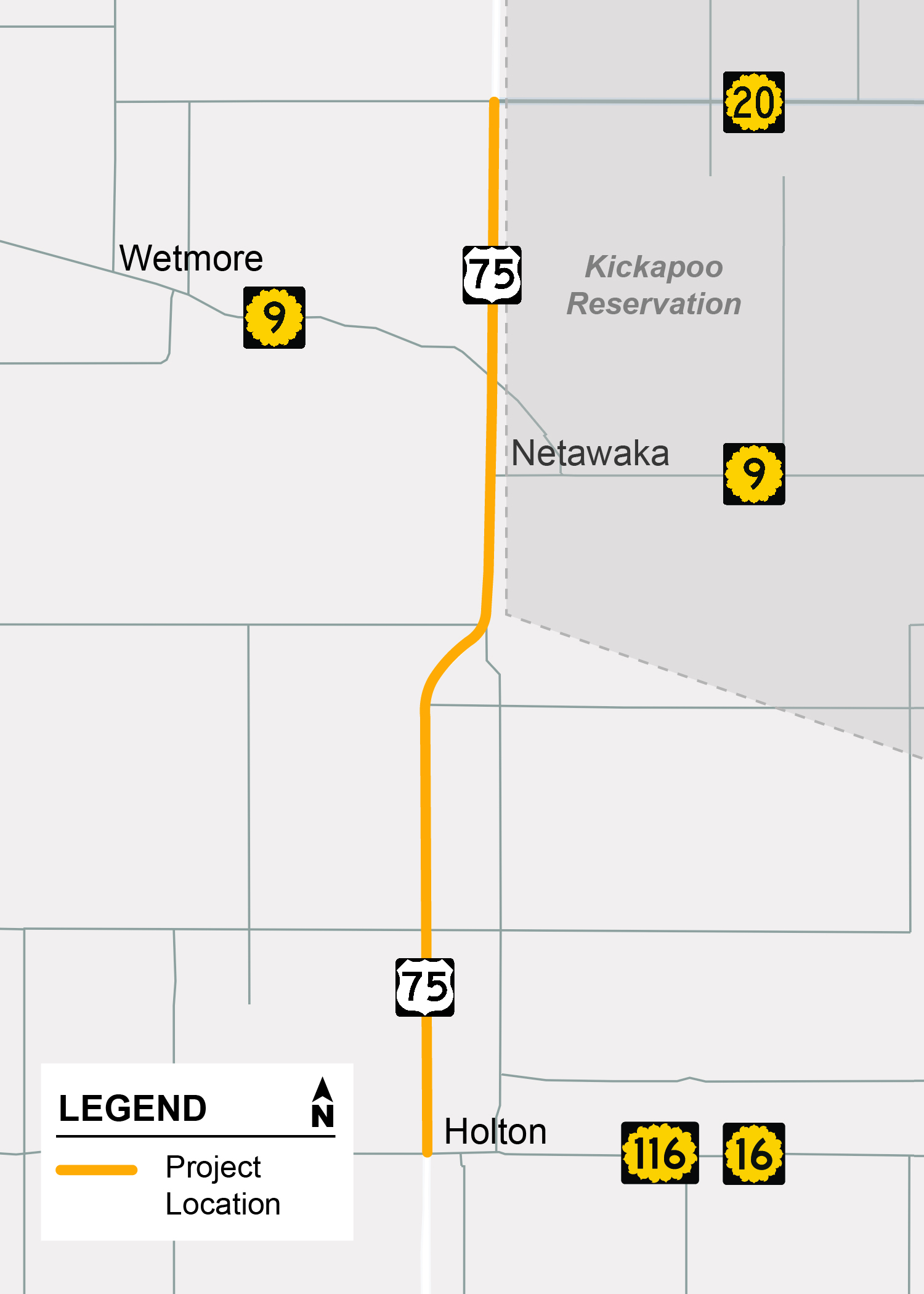 U.S. 75 Project Map