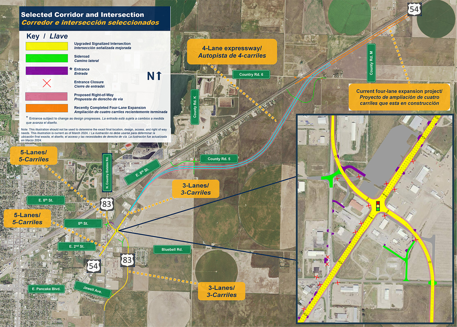 U.S. 54 Expansion in Seward County Project Map