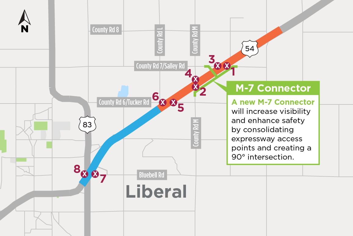 U.S. 54 Access Changes Project Map