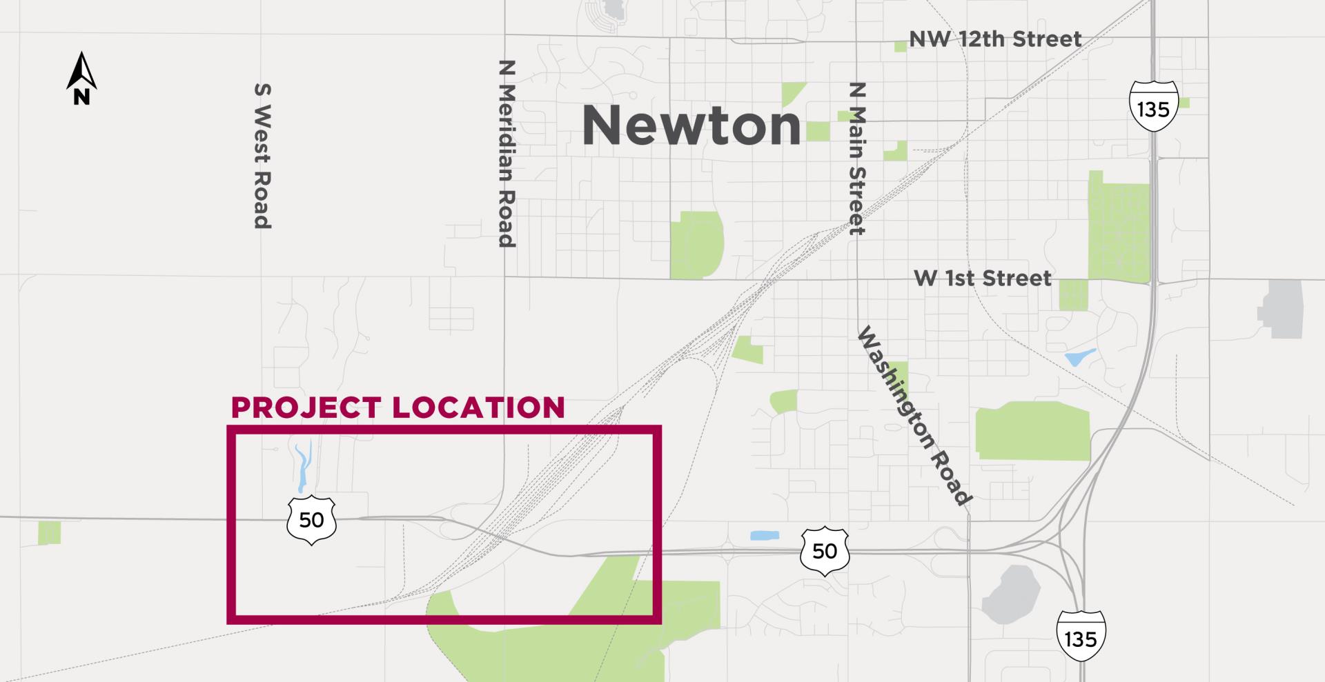 U.S. 50/Meridian Road Interchange Improvements Project Map