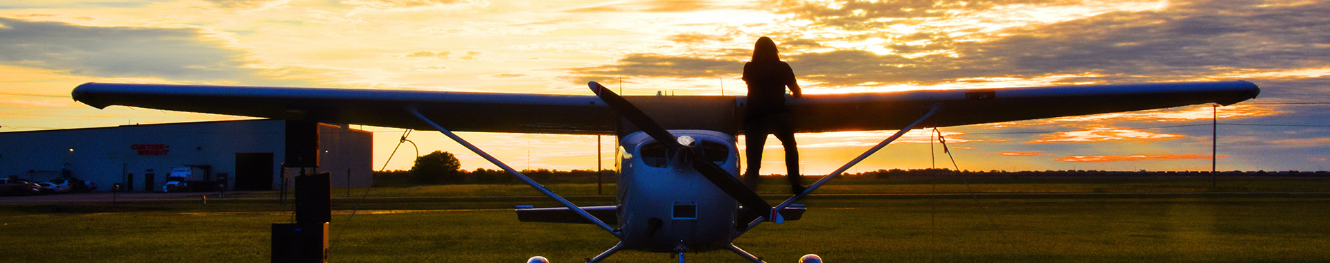 Airplane at dusk