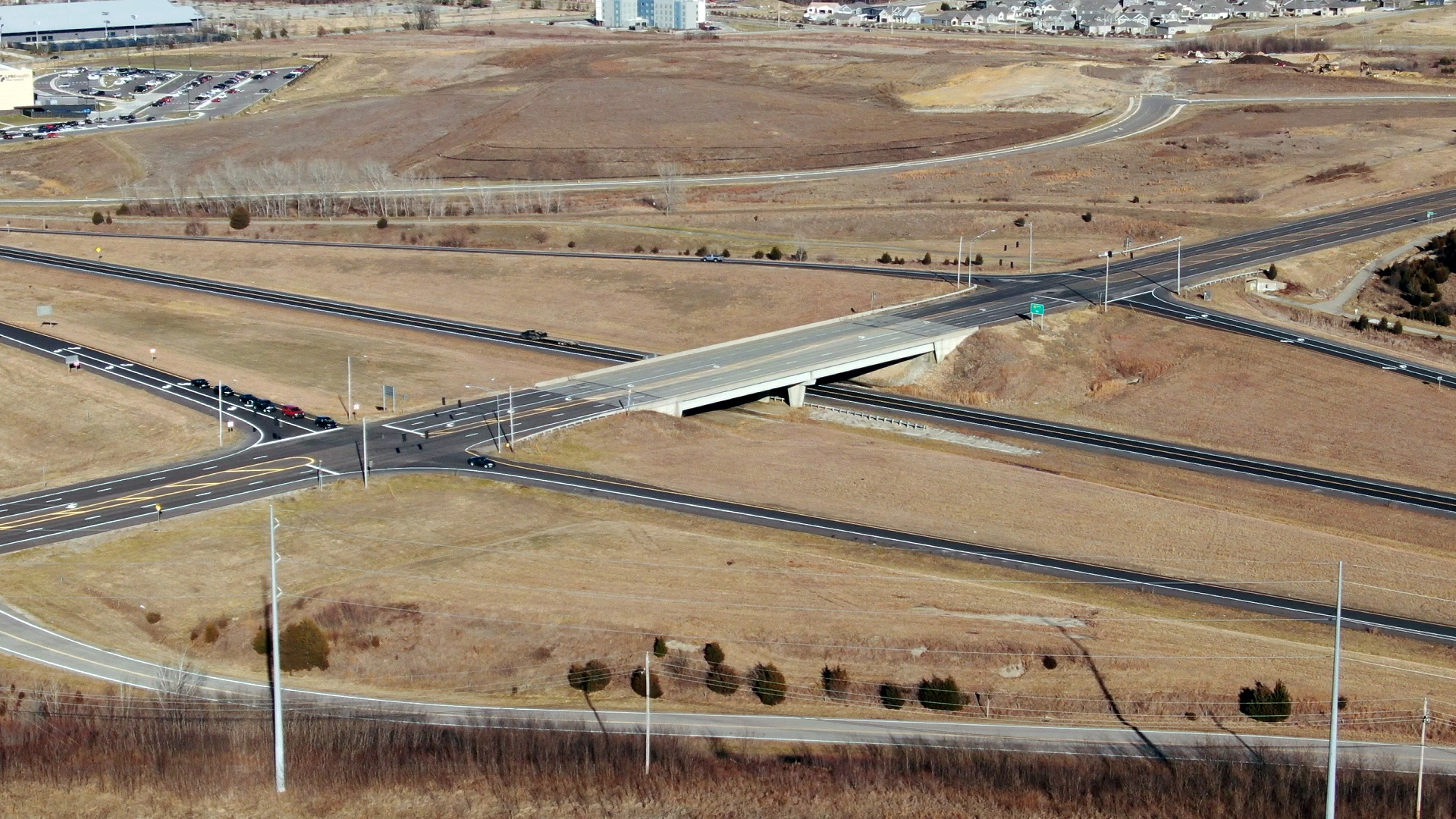 Aerial of U.S. 40 and K- 10 West Lawrence Intersection