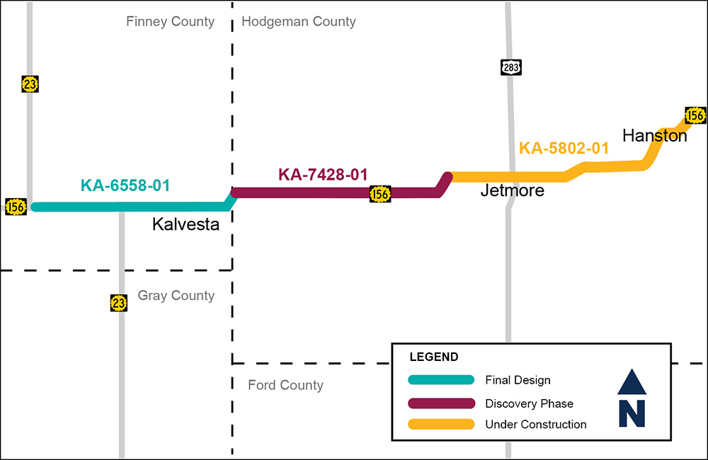 Map of K-156 regional improvements