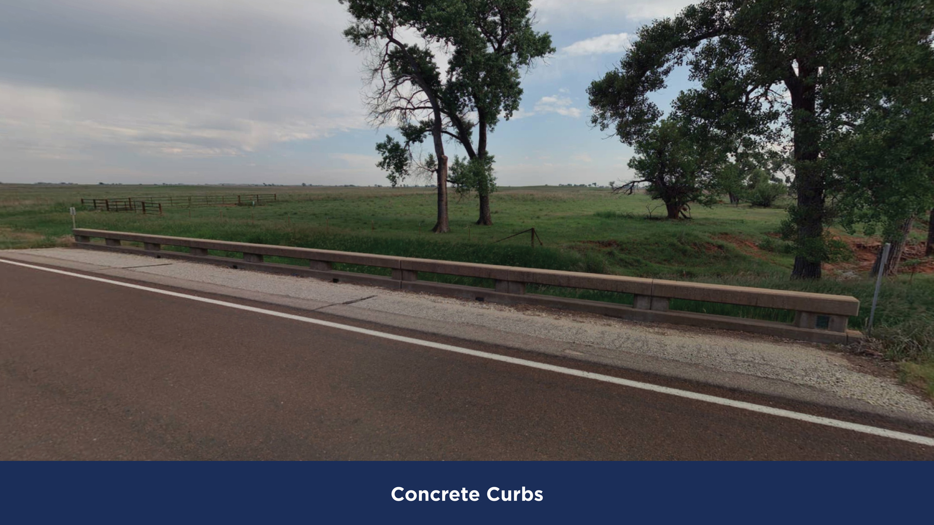 KDOT Bridge and Culvert Railing example showing concrete curbs