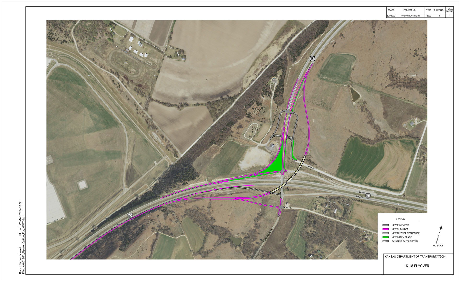 K-18 and I-70 Flyover Map