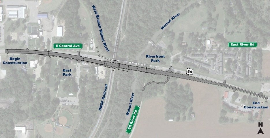 U.S. 54 Bridge Project Area Map