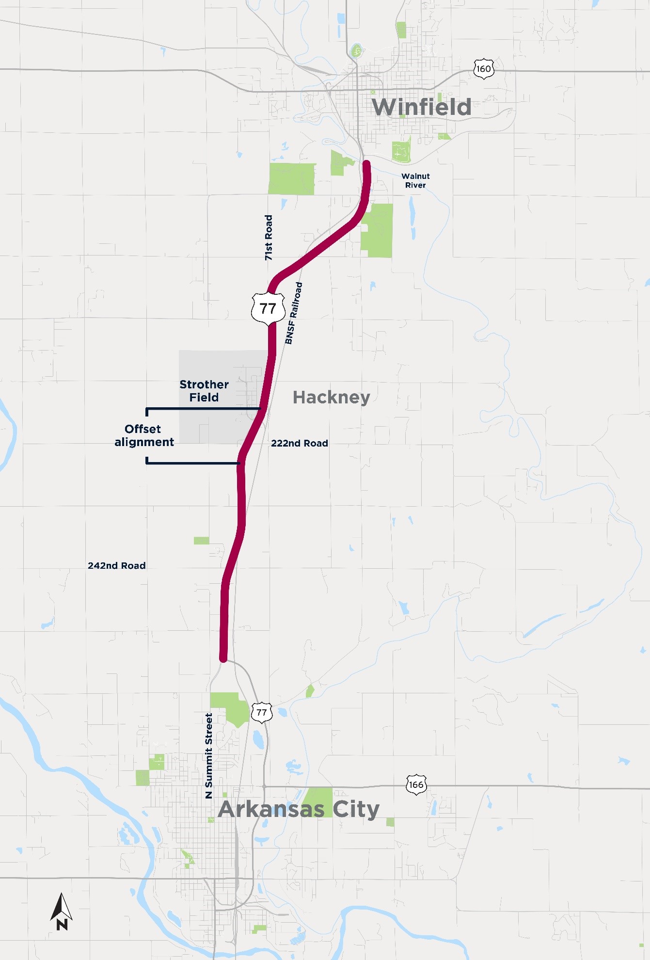 U.S. 77 Pavement Replacement in Cowley County Project Map